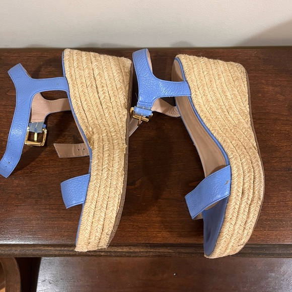 Kate Spade Blue Platform Espadrille Wedge Sandals Size 9M - Picture 5 of 16